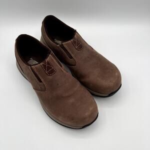 RED WING Comfort Pro Mens Brown Leather Safety Toe Slip On Shoes